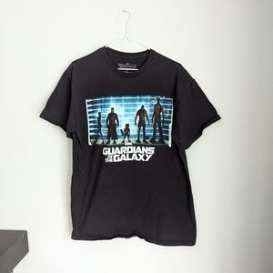 Marvel Size L Guardians Of The Galaxy Movie Characters Rocket Black T-Shirt 97